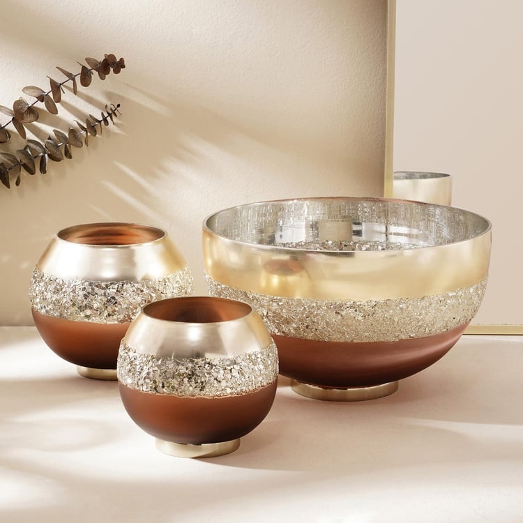 Mystique Glass Embellished Decorative Bowl