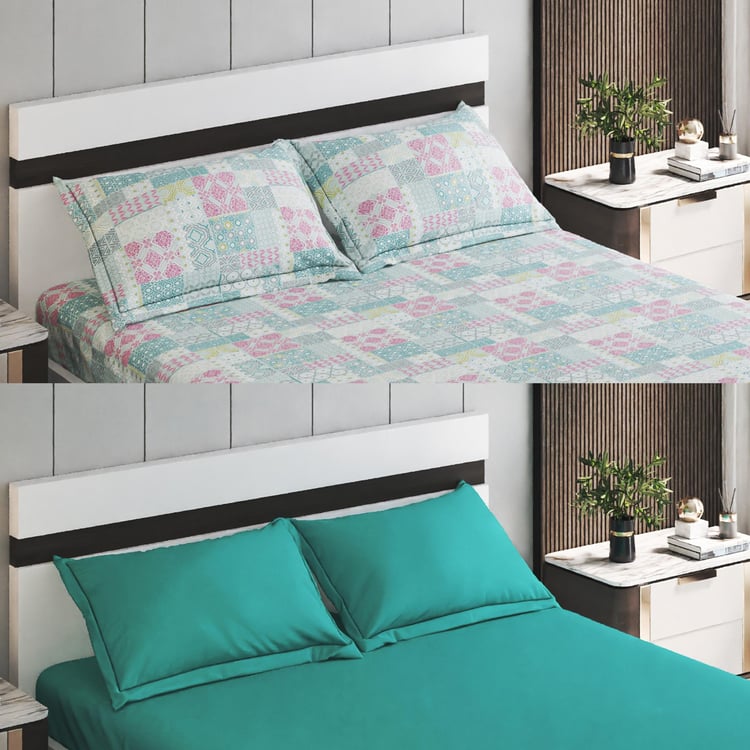 Moments Adella Cotton 132TC 6Pcs Queen Bedsheet Set