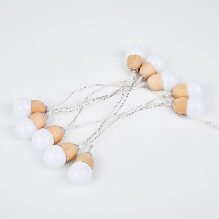 Serena Slice Wooden String Light - 10 Bulbs