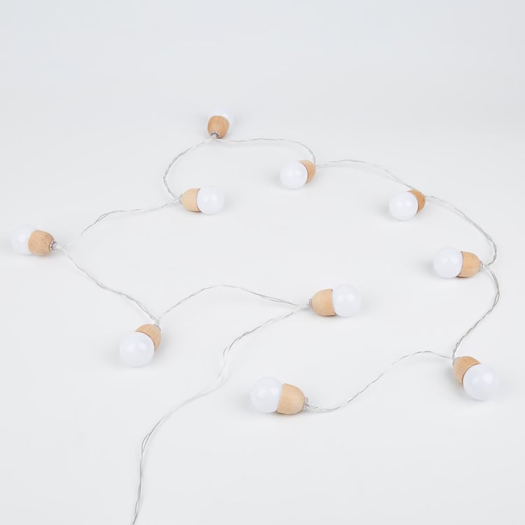 Serena Slice Wooden String Light - 10 Bulbs