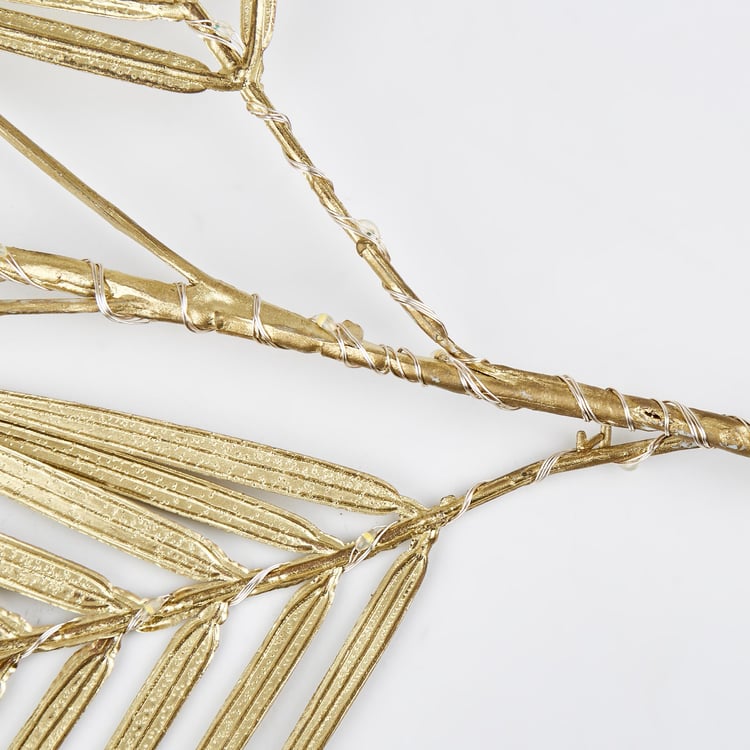 Serena Slice Decorative Leaf Stick with String Lights