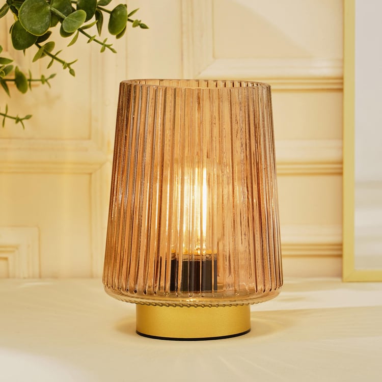 Moksha Glint Gaze Glass Ribbed Table Lamp