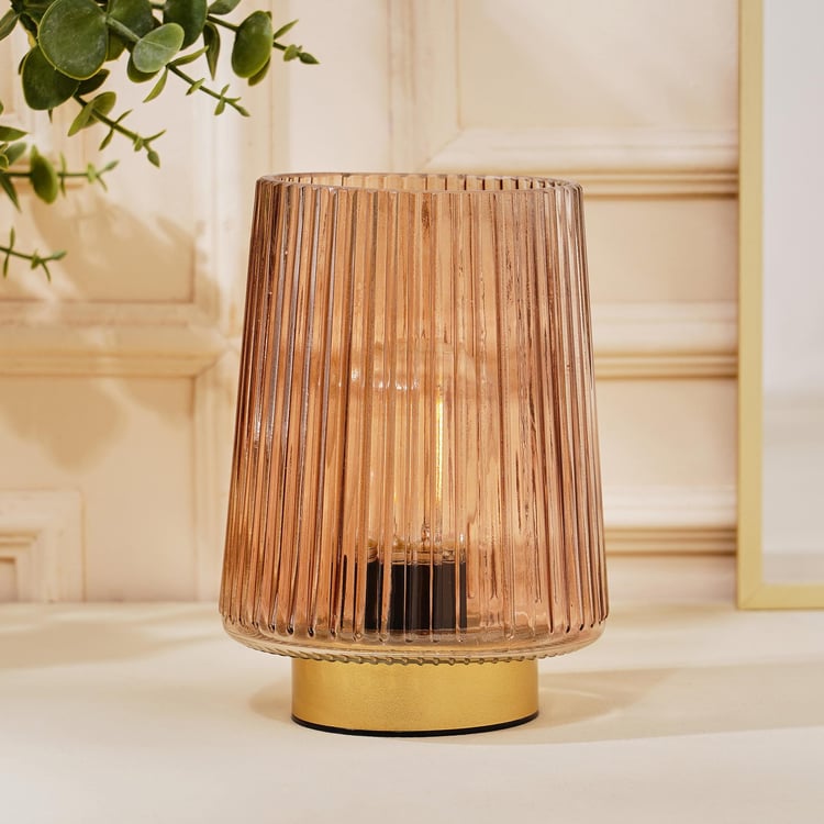 Moksha Glint Gaze Glass Ribbed Table Lamp