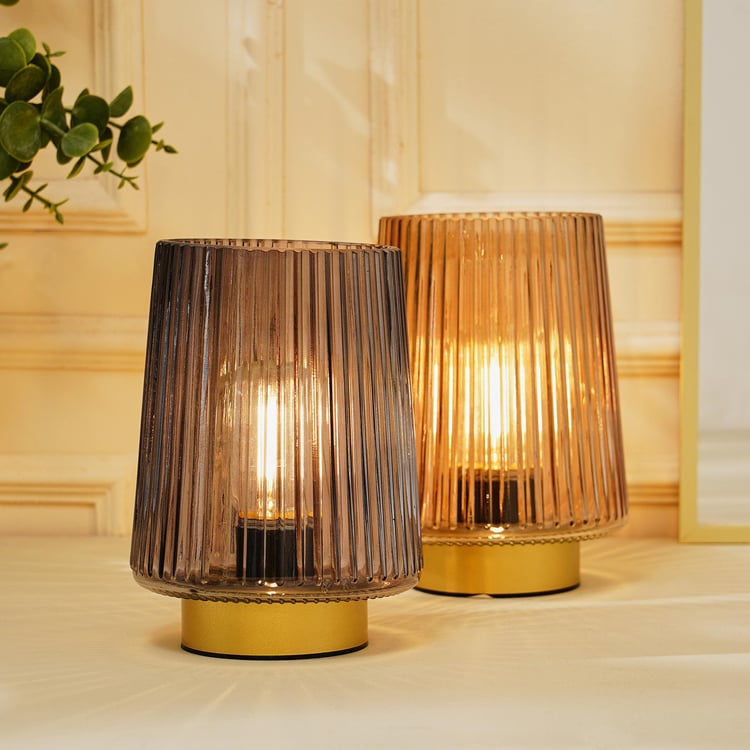 Moksha Glint Gaze Glass Ribbed Table Lamp