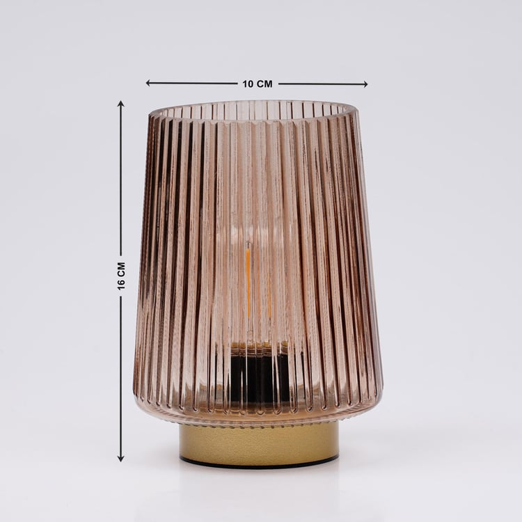 Moksha Glint Gaze Glass Ribbed Table Lamp