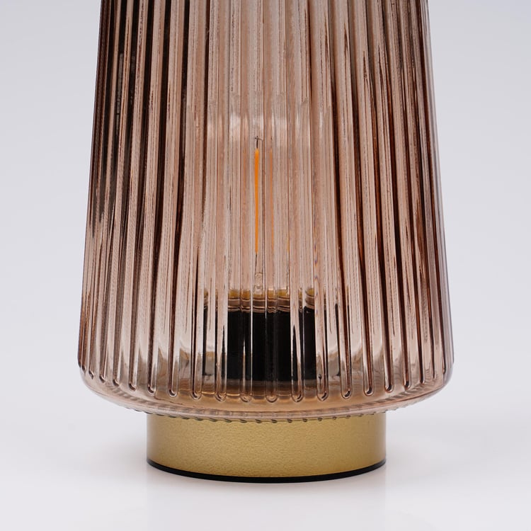 Moksha Glint Gaze Glass Ribbed Table Lamp