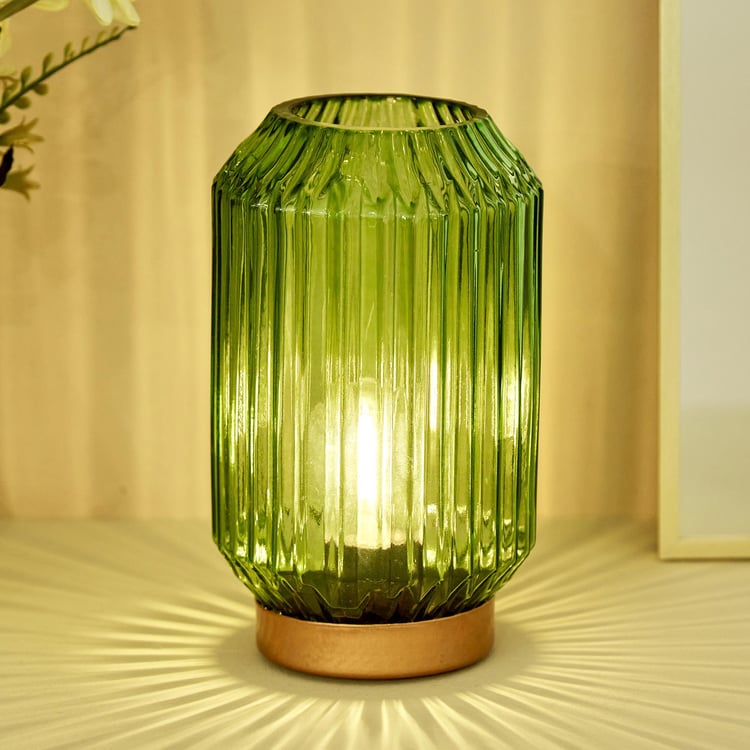 Glint Moksha Glass Ribbed Table Lamp