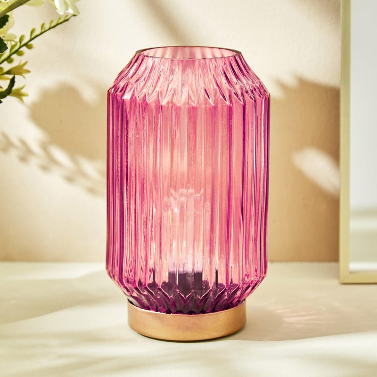 Glint Moksha Glass Ribbed Table Lamp