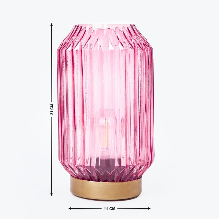 Glint Moksha Glass Ribbed Table Lamp