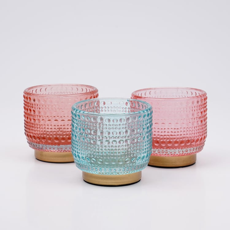 Shalimar Set of 3 Glass Dotted T-Light Holders