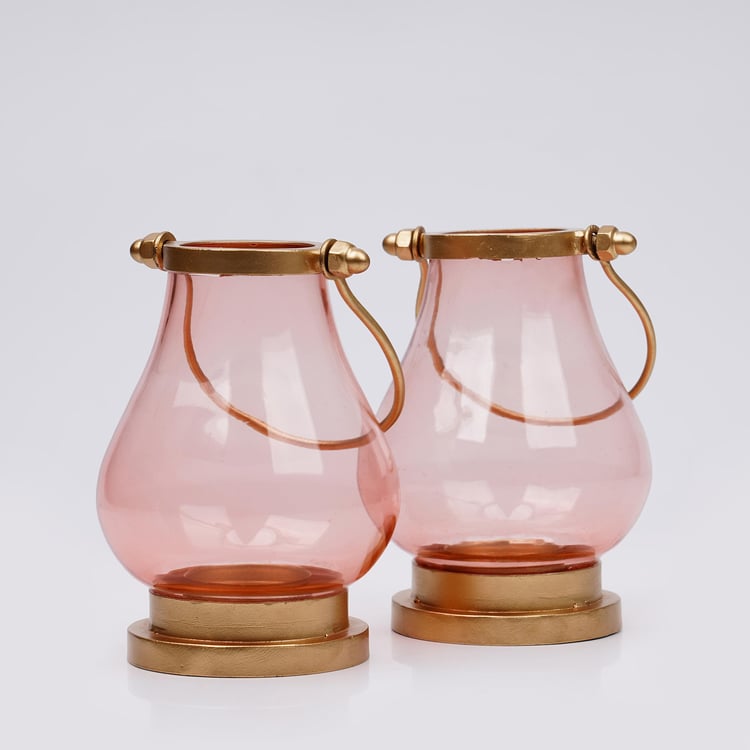 Shalimar Set of 2 Glass Hanging Lanterns