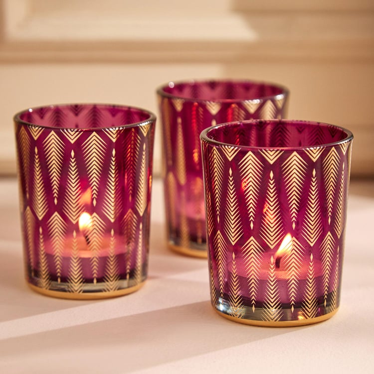 Maya Set of 3 Glass T-Light Holders