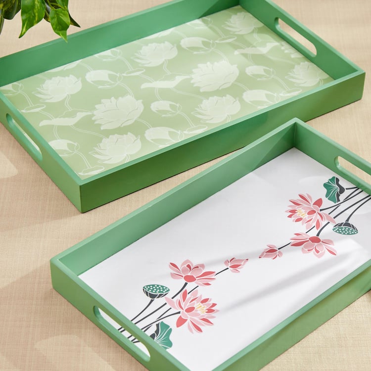 Corsica Kamal Wooden Printed Serving Tray - 40x25cm