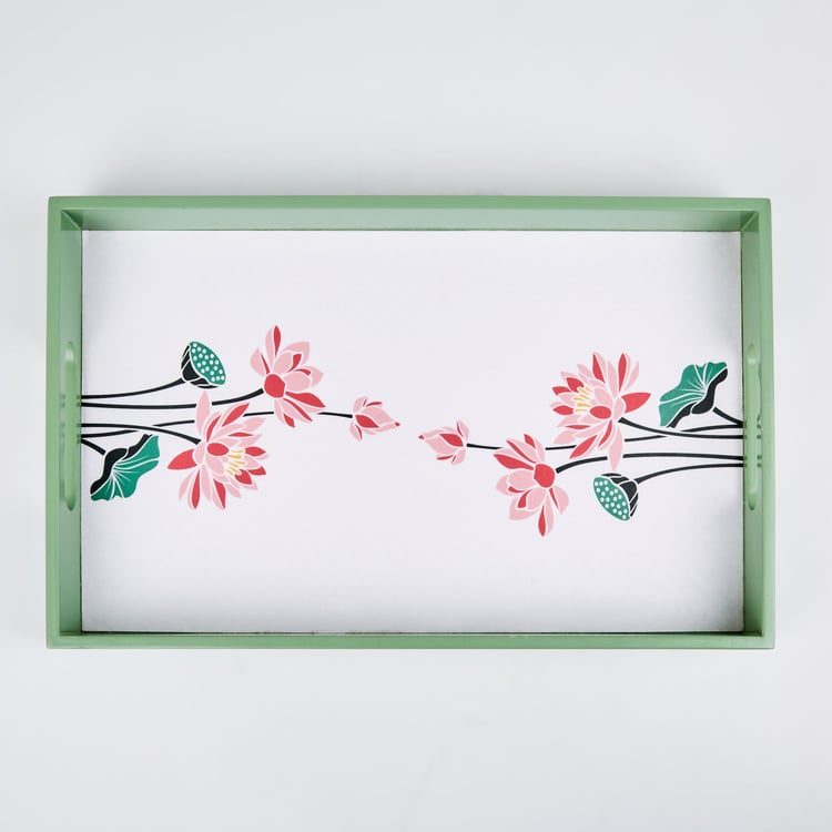 Corsica Kamal Wooden Printed Serving Tray - 40x25cm