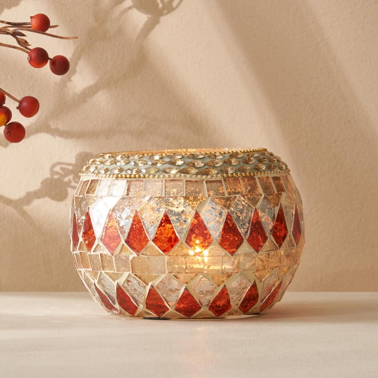 Corsica Mabel Glass Mosaic T-Light Holder