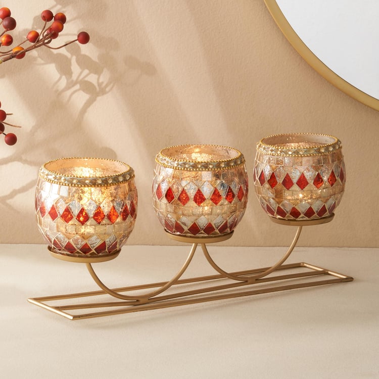 Corsica Mabel Glass Mosaic Multi T-Light Holders