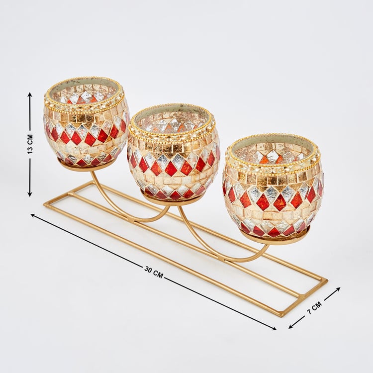 Corsica Mabel Glass Mosaic Multi T-Light Holders