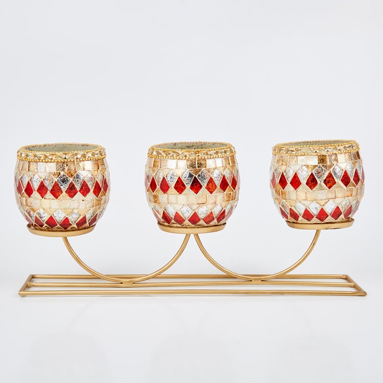 Corsica Mabel Glass Mosaic Multi T-Light Holders