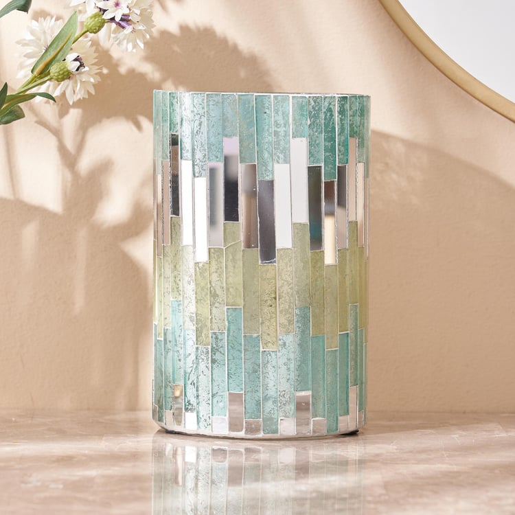 Buy Mabel Stripes Glass Mosaic Hurricane Candle Holder From Home Centre At Just Inr 899 0