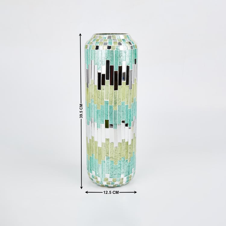 Mabel Stripes Glass Mosaic Vase