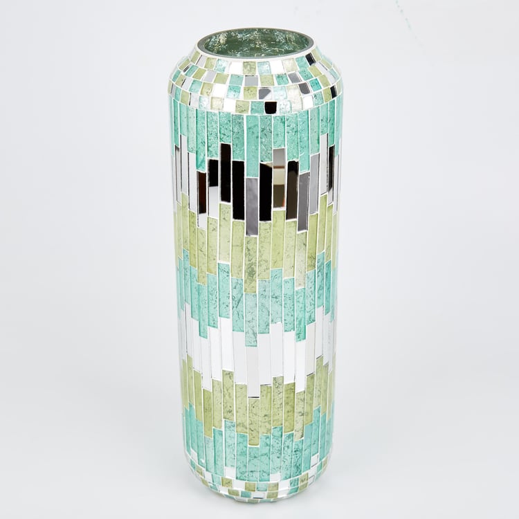 Mabel Stripes Glass Mosaic Vase