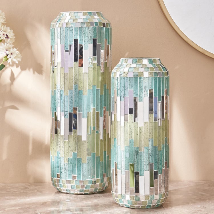 Mabel Stripes Glass Mosaic Vase