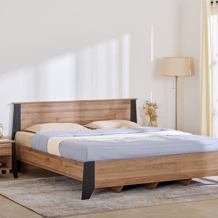 Helios Amberly Trapez King Bed - Brown
