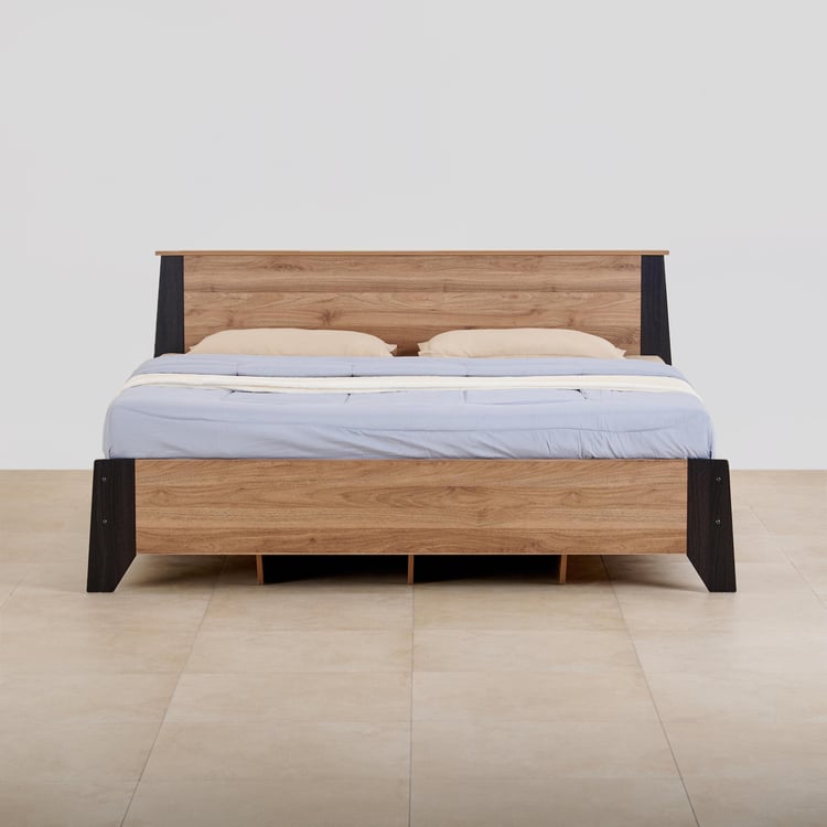 Helios Amberly Trapez Queen Bed - Brown