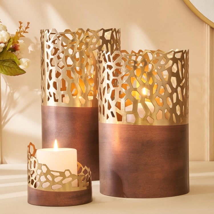 Mystique Forato Metal Hurricane Candle Holder