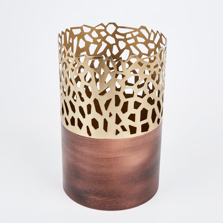 Mystique Forato Metal Cut-Out Hurricane Candle Holder