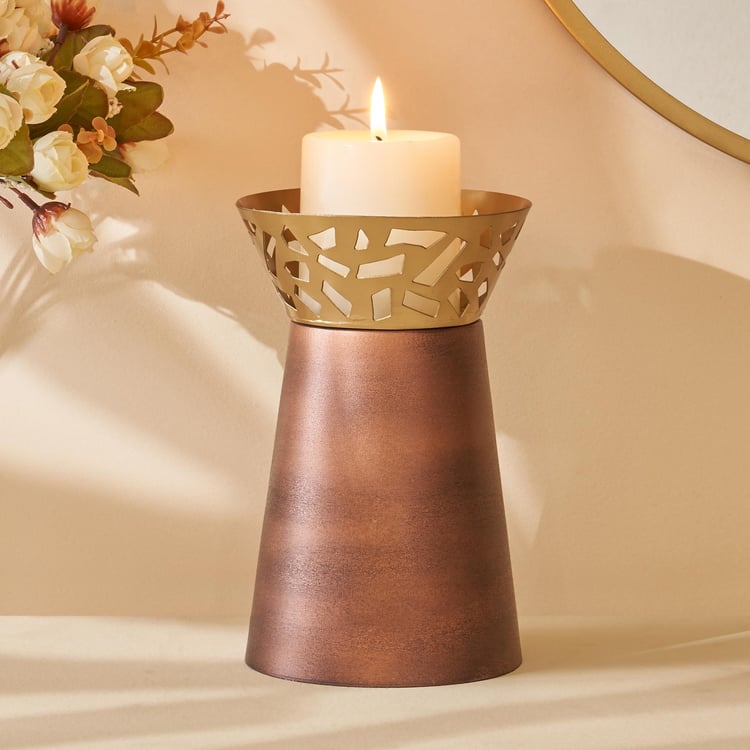 Mystique Forato Metal Hurricane Candle Holder