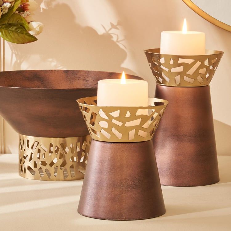 Mystique Forato Metal Hurricane Candle Holder