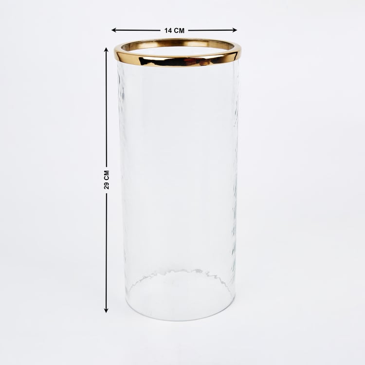 Mystique Filo Glass Vase with Metal Base