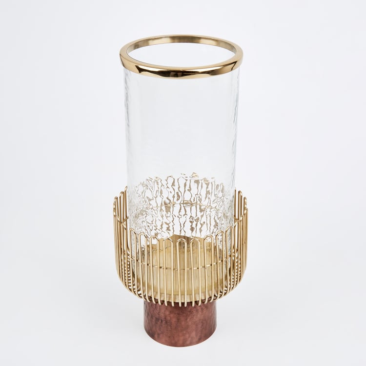 Mystique Filo Glass Vase with Metal Base