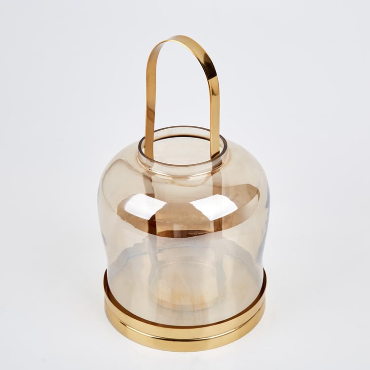 Selena Accord Glass Lantern with Metal Handle