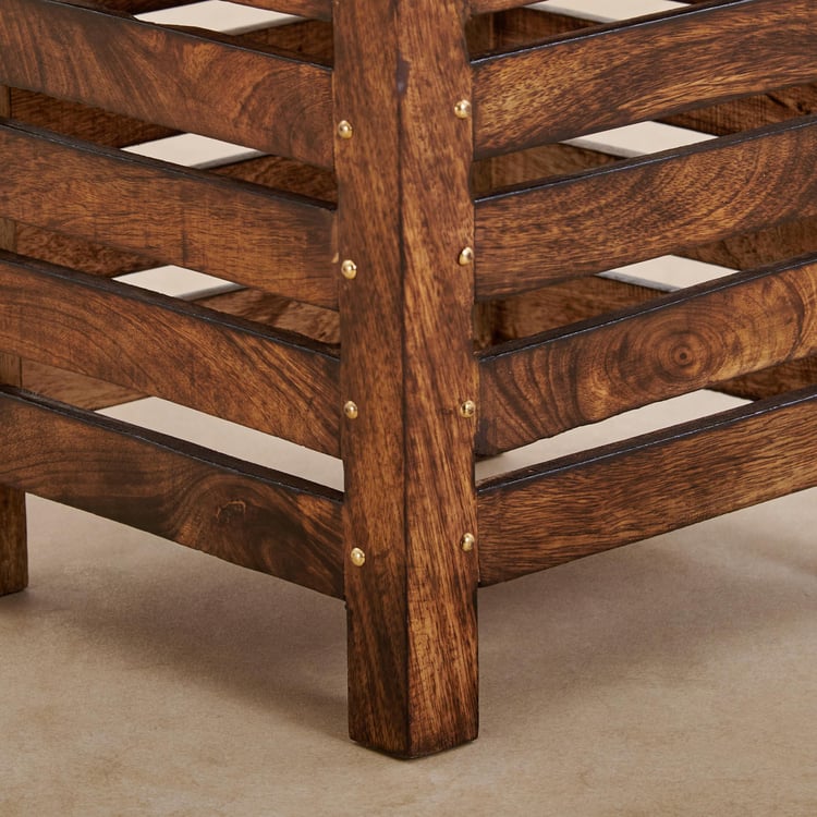 (Refurbished) Glory Mango Wood Stool - Brown