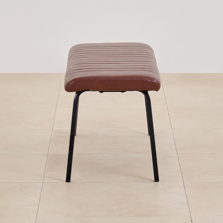 (Refurbished) Ajax Faux Leather Dining Bench - Brown