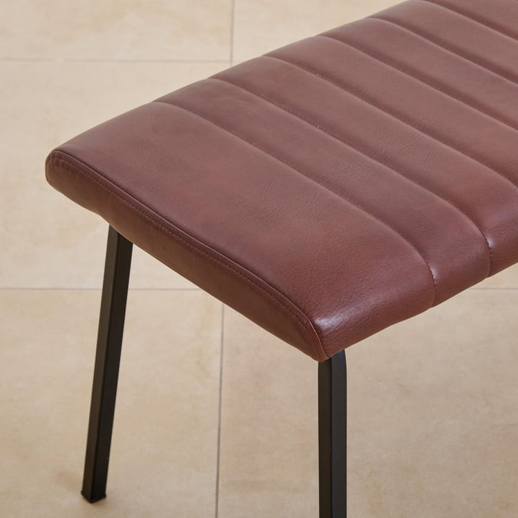 (Refurbished) Ajax Faux Leather Dining Bench - Brown