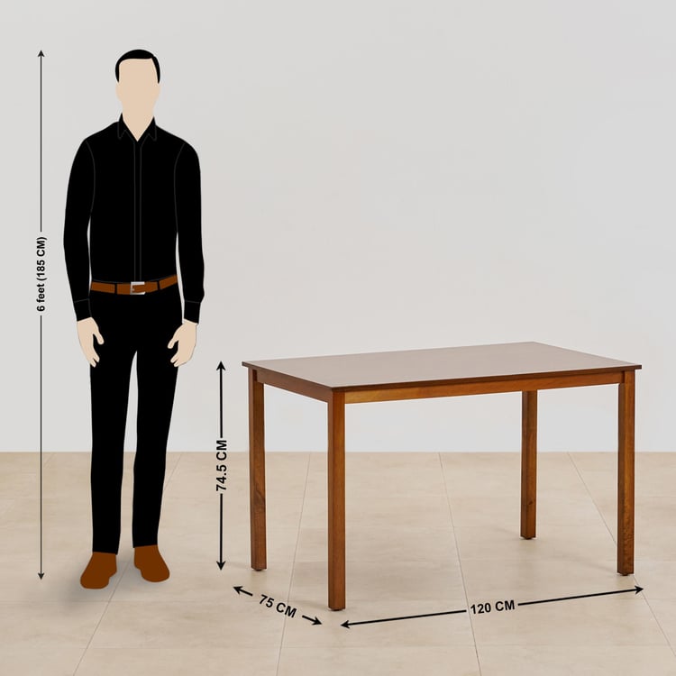 (Refurbished) Quadro 4-Seater Dining Table - Brown