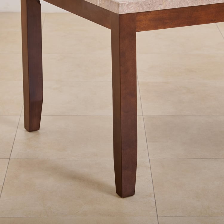 (Refurbished) Oxville Marble Top 6-Seater Dining Table - Brown