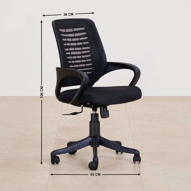(Refurbished) Lewis Zuri Polypropylene Office Chair - Black