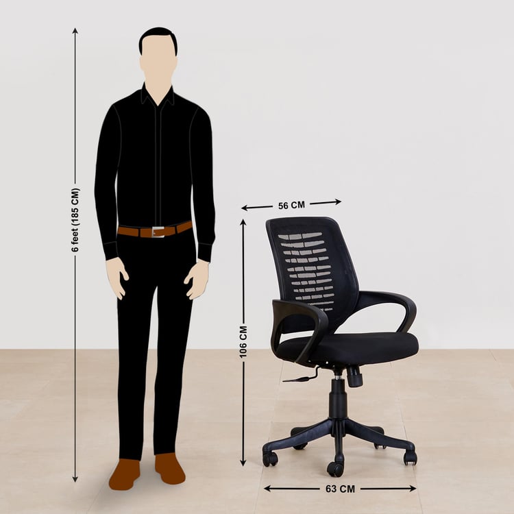 (Refurbished) Lewis Zuri Polypropylene Office Chair - Black
