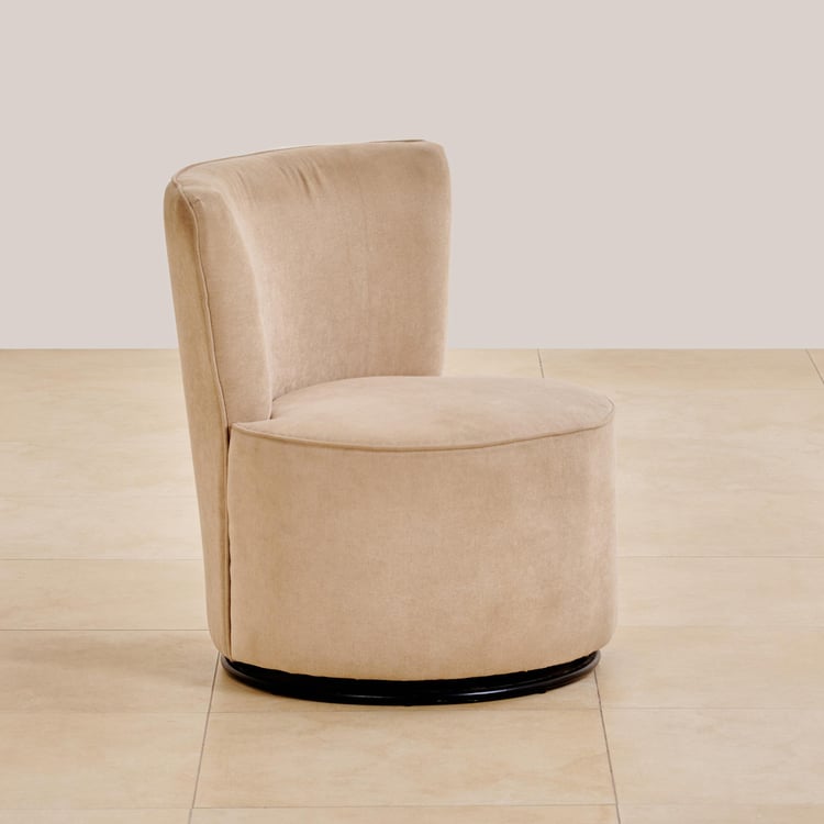(Refurbished) Noa Fabric Rotating Accent Chair - Beige