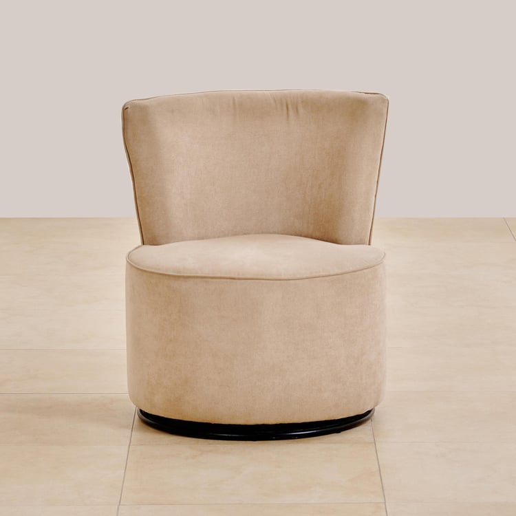 (Refurbished) Noa Fabric Rotating Accent Chair - Beige