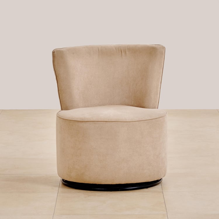(Refurbished) Noa Fabric Rotating Accent Chair - Beige