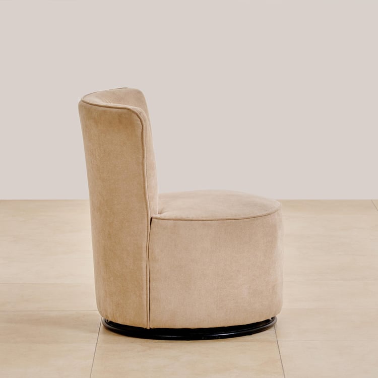 (Refurbished) Noa Fabric Rotating Accent Chair - Beige