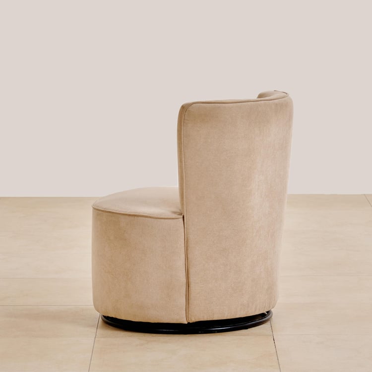 (Refurbished) Noa Fabric Rotating Accent Chair - Beige