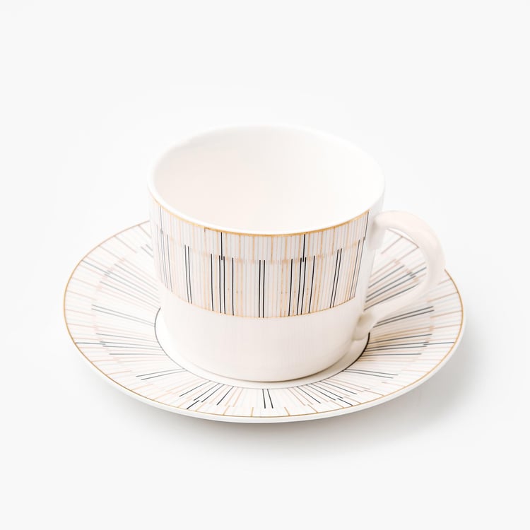 Festivora Porcelain Striped Cup and Saucer - 210ml