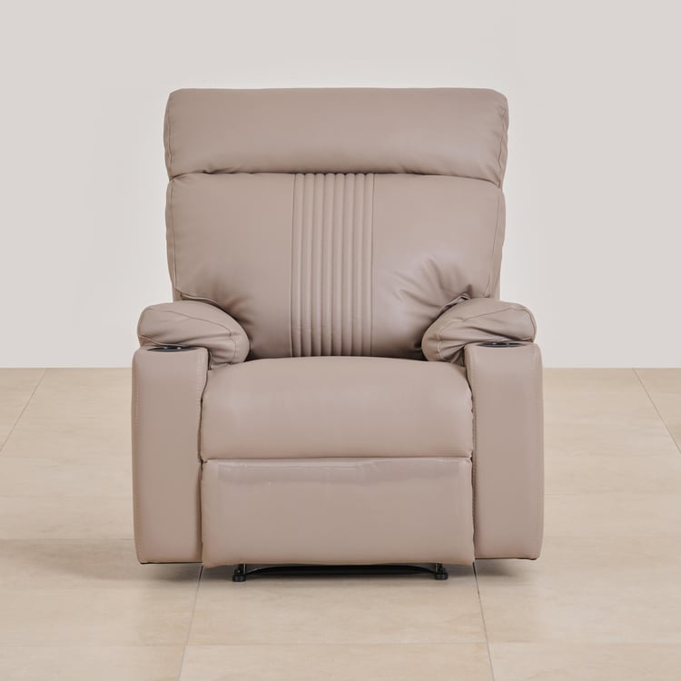 Cape Town Faux Leather 1-Seater Recliner - Beige