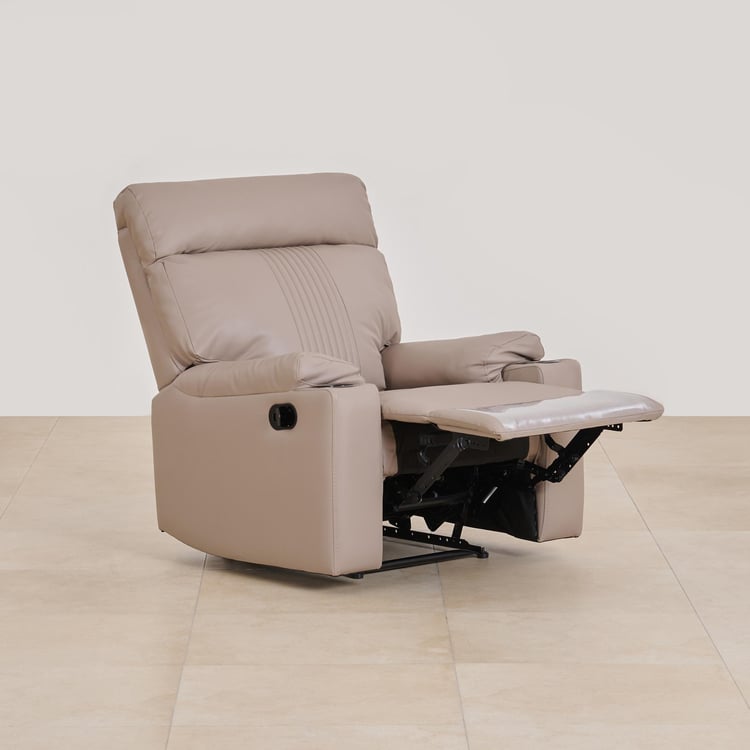Cape Town Faux Leather 1-Seater Recliner - Beige